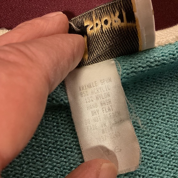 Vintage Sweater Set aqua and purple made by Miata Sport in USA womens size 16 - Picture 6 of 11